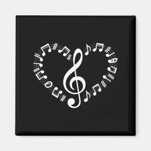 Imán Notas Musicales En Forma De Corazón Amantes De La