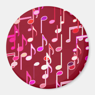 Imán Notas musicales impresas - burgundy, multi