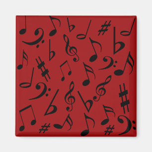 Imán Notas musicales Magnet de música - Rojo