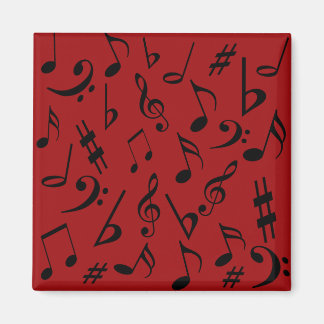 Imán Notas musicales Magnet de música - Rojo