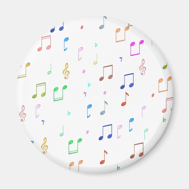 Imán Notas musicales y símbolos (Frente)