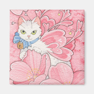 Imán Notecard de hadas del gato de Sakura