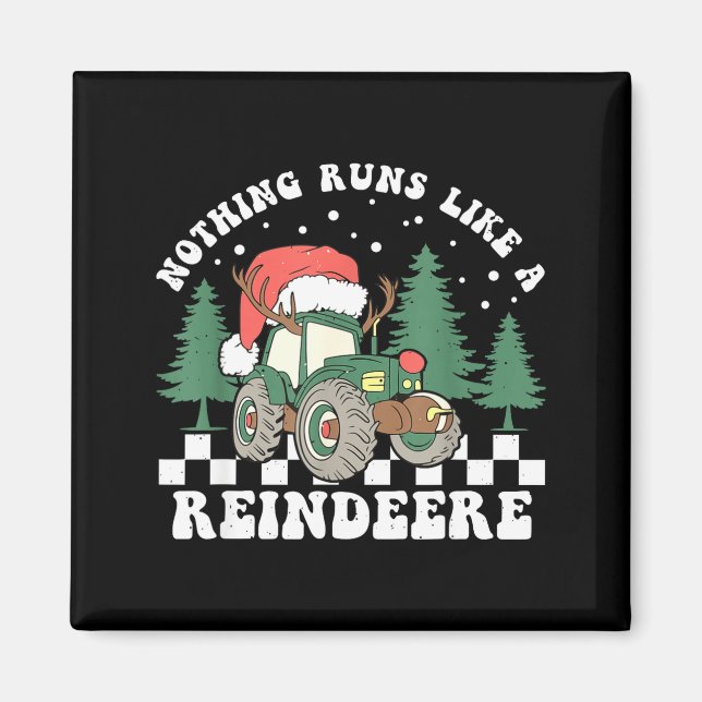 Imán Nothing Runs Like A Reindeer Funny Christmas Famil (Frente)