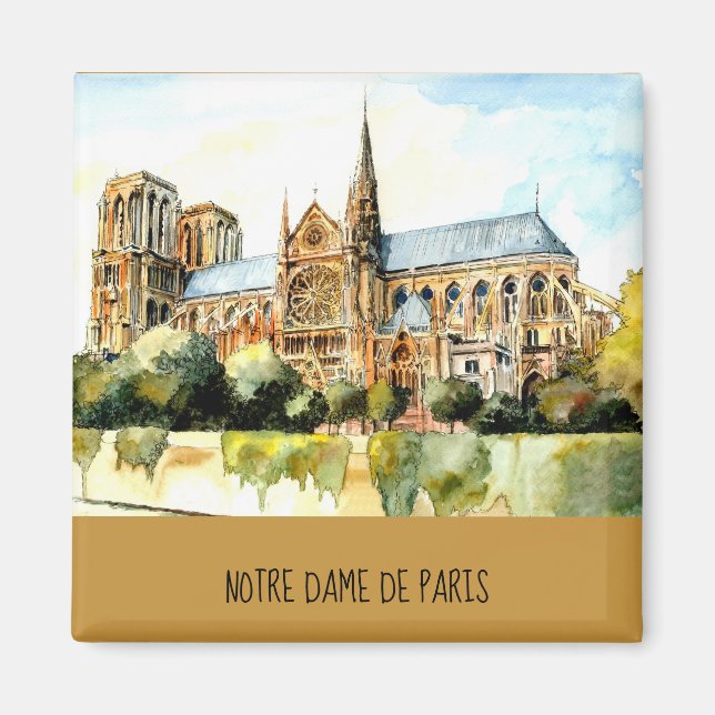 Imán Notre Dame De Paris Foto De Viaje Añadir Nevera De (Frente)