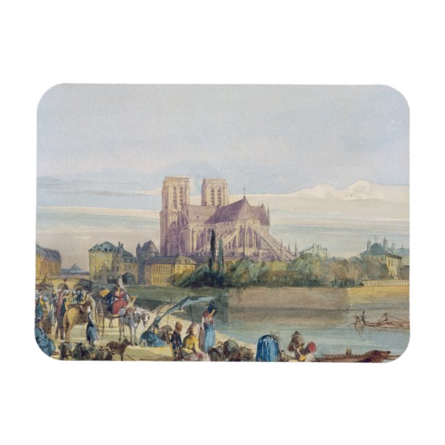 Imán Notre Dame, París (con título de documento) (Horizontal)