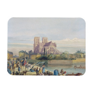 Imán Notre Dame, París (w/c en el papel)