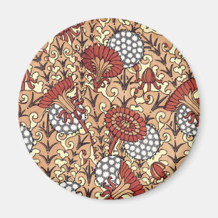 Imán Nouveau anaranjado floral