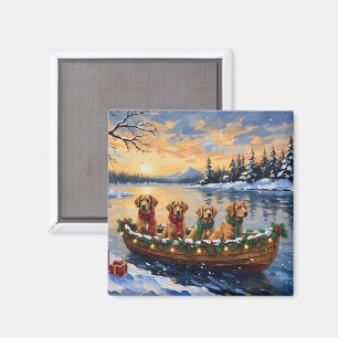 Imán Nova Scotia Duck Tolling Retriever Navidad Barco