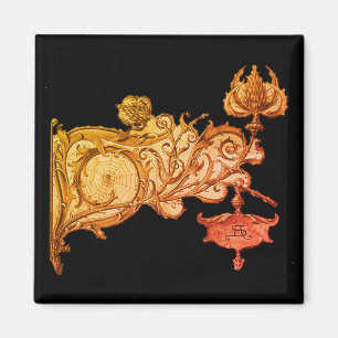 Imán Noveau art de otoño sconce y spiderweb