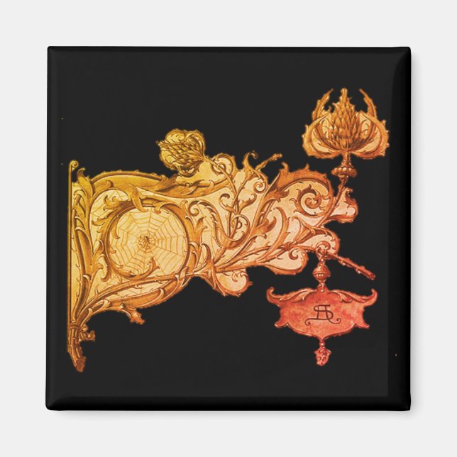 Imán Noveau art de otoño sconce y spiderweb (Frente)