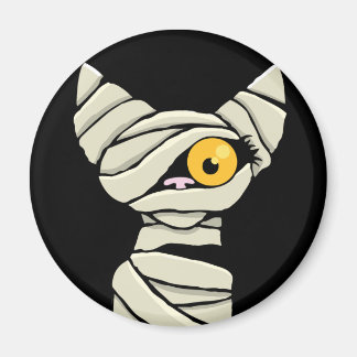 Imán Novedad de Halloween con gato personalizado Mummy