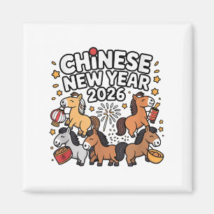 Imán Novedades chinas de Año Nuevo 2026 Caballo Zodiac 