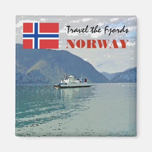 Imán Novedades de Noruega Escandinavia Los fiordos viaj (Frente)