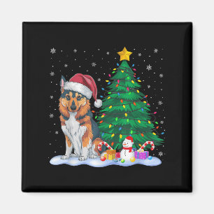 Imán Novedosa novedad noruega Elkhound Dog Xmas Tree Li