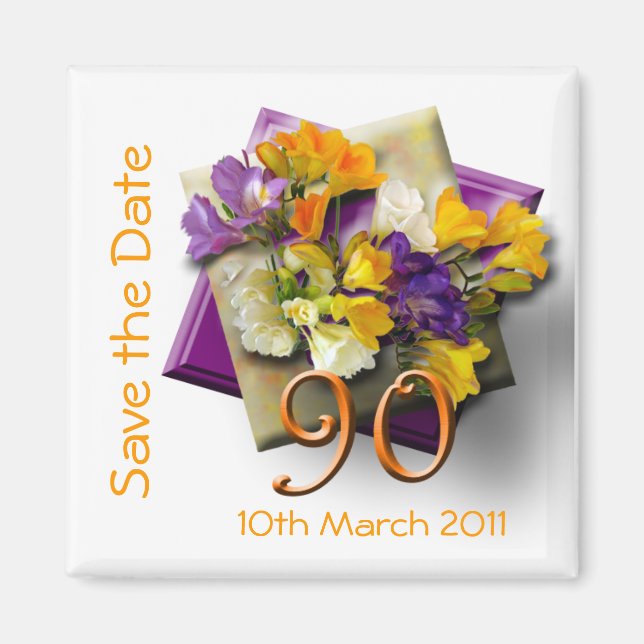Imán Novena fiesta de cumpleaños Save the Date Magnet (Frente)