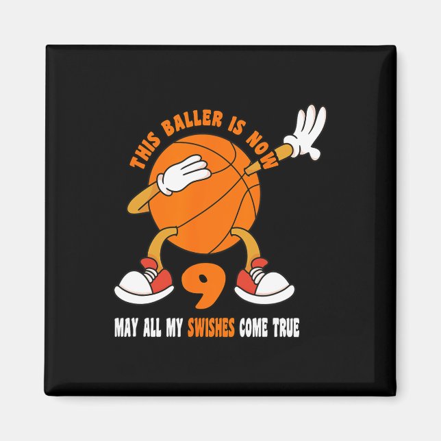 Imán Noveno año Feliz noveno cumpleaños Bysketbyll nove (Frente)