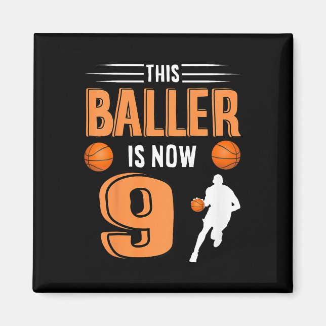 Imán Noveno equipo de baloncesto de cumpleaños (Frente)