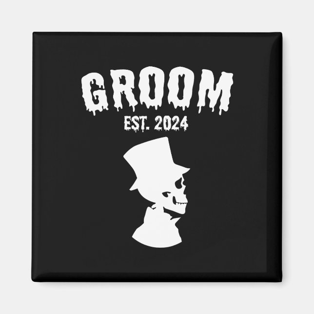 Imán Novia 2024 Parejas de Skeleton Pareja Boda Hallo (Frente)