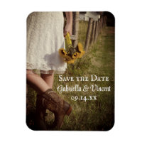 Novia Cowboy bota boda de girasoles salva la fecha