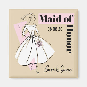 Imán Novia de Moda Mano Neutral de Honor Nombre