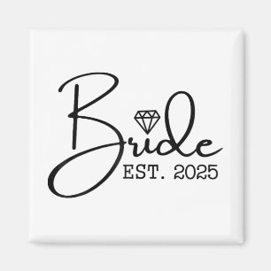Imán Novia Est. 2025 Boda casada: Bache de la fiesta nu