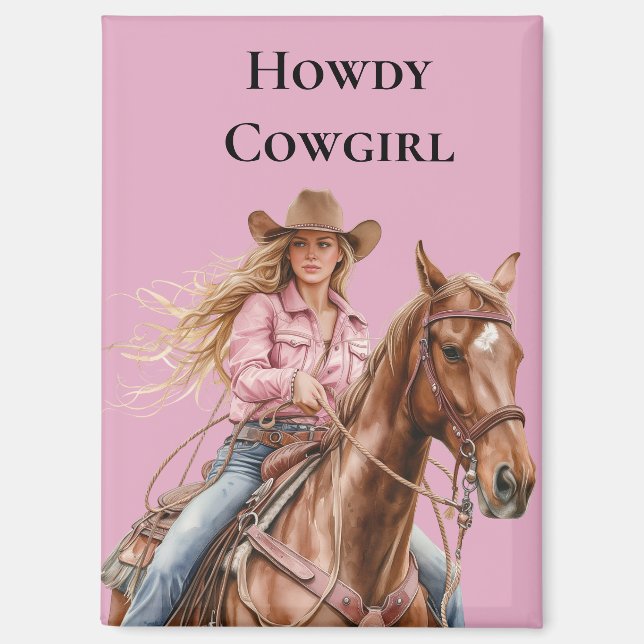 Imán Novia marrón rosa Rubia de caballo suroeste (Anverso)