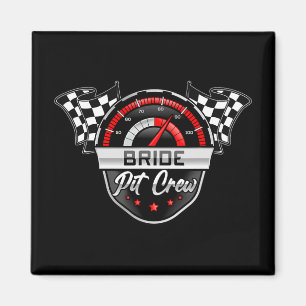 Imán Novia Pit Crew Race Car Birday Party Mating Fa