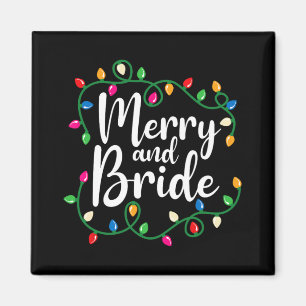 Imán Novia Y Compañeras De Boda Con Luces De Navidad