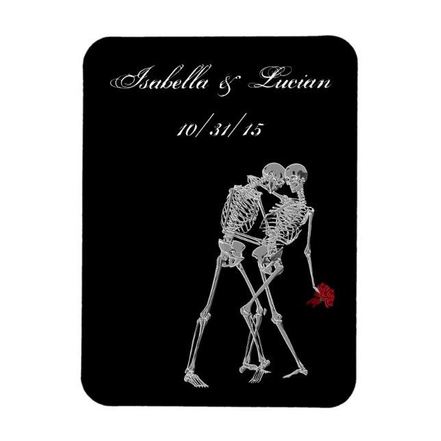 Imán Novia y Groom Skeleton Boda de vampiros góticos (Vertical)
