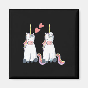 Imán Novia y Novio Unicornio Lindos Enamorados Premium