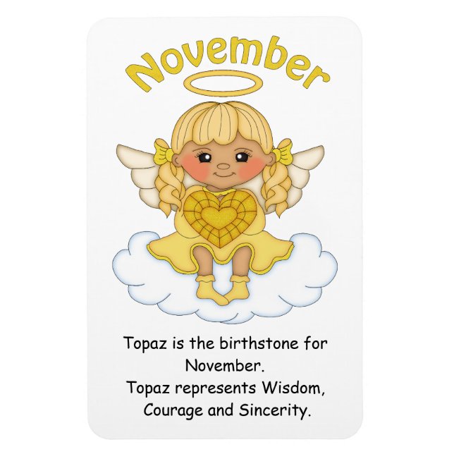 Imán Noviembre Nacimiento Angel Blonde Premium Magnet (Vertical)