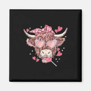 Imán Novilla Vaca Occidental Gafas Divertidas Corazón F