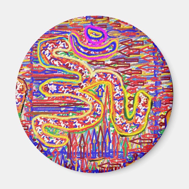 Imán NOVINO Om Mantra - Arte Acrílico de alta energía (Frente)