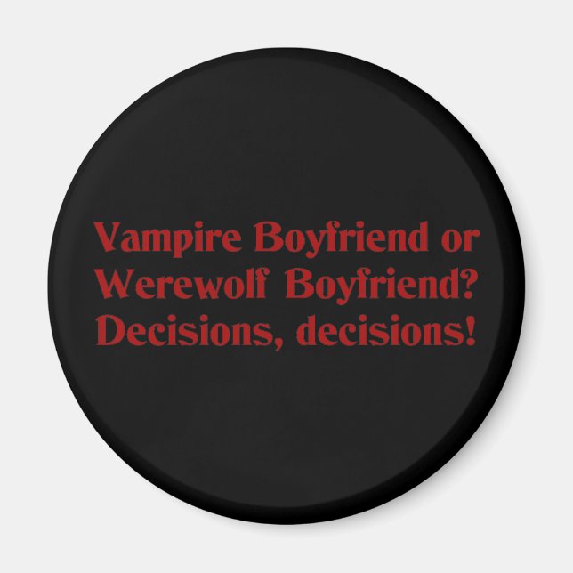 Imán Novio de vampiros o novio de Werewolf (Frente)