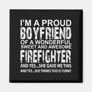 Imán Novio Orgulloso Divertido De Un Bombero San Valent