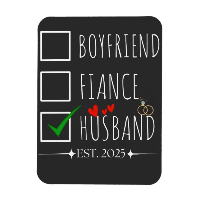 Imán Novio Prometido Esposo Est. 2025 Recién Casados   (Vertical)