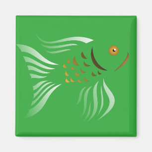 Imán Nowruz Goldfish Vector Graphics Fondo verde