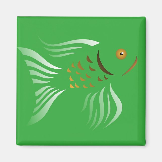 Imán Nowruz Goldfish Vector Graphics Fondo verde (Frente)