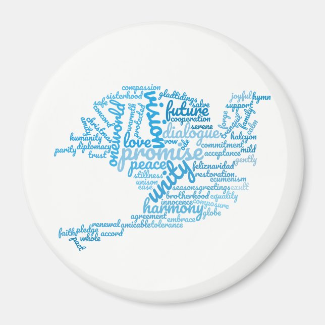 Imán Nube de etiqueta de la paloma elegante inspiradora (Frente)