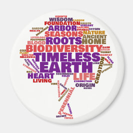 Imán Nube de etiquetas de árbol inspirador