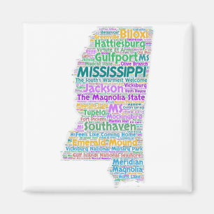 Imán Nube de la palabra de Mississippi