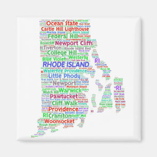 Imán Nube de la palabra de Rhode Island