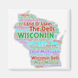 Imán Nube de la palabra de Wisconsin