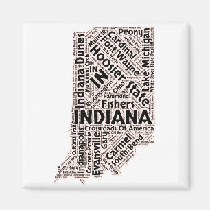 Imán Nube de la palabra del estado de Indiana