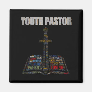 Imán Nube de palabras de ministro cristiano Pastor de j