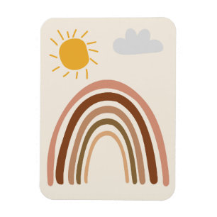 Imán Nube de Sol Arcoíris, Dibujo de Niños, Arte Abstra