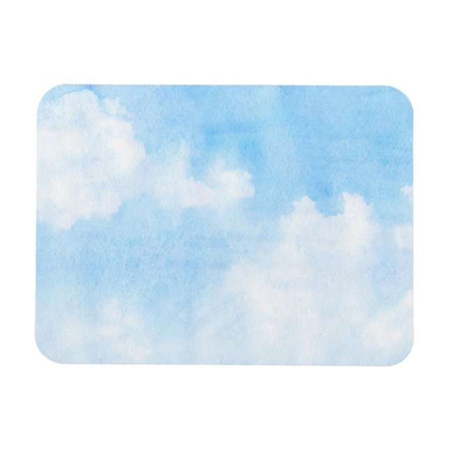 Imán Nubes acuarelas y fondo del cielo (Horizontal)