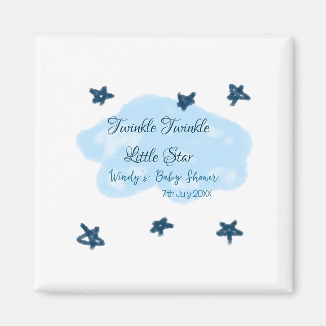 Imán Nubes azules parpadean Twinkle Little Star baby sh (Frente)