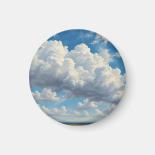 Imán Nubes blancas y cielo azul despejado