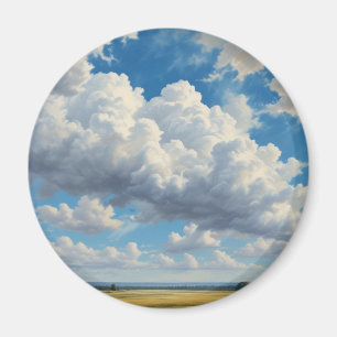 Imán Nubes blancas y cielo azul despejado